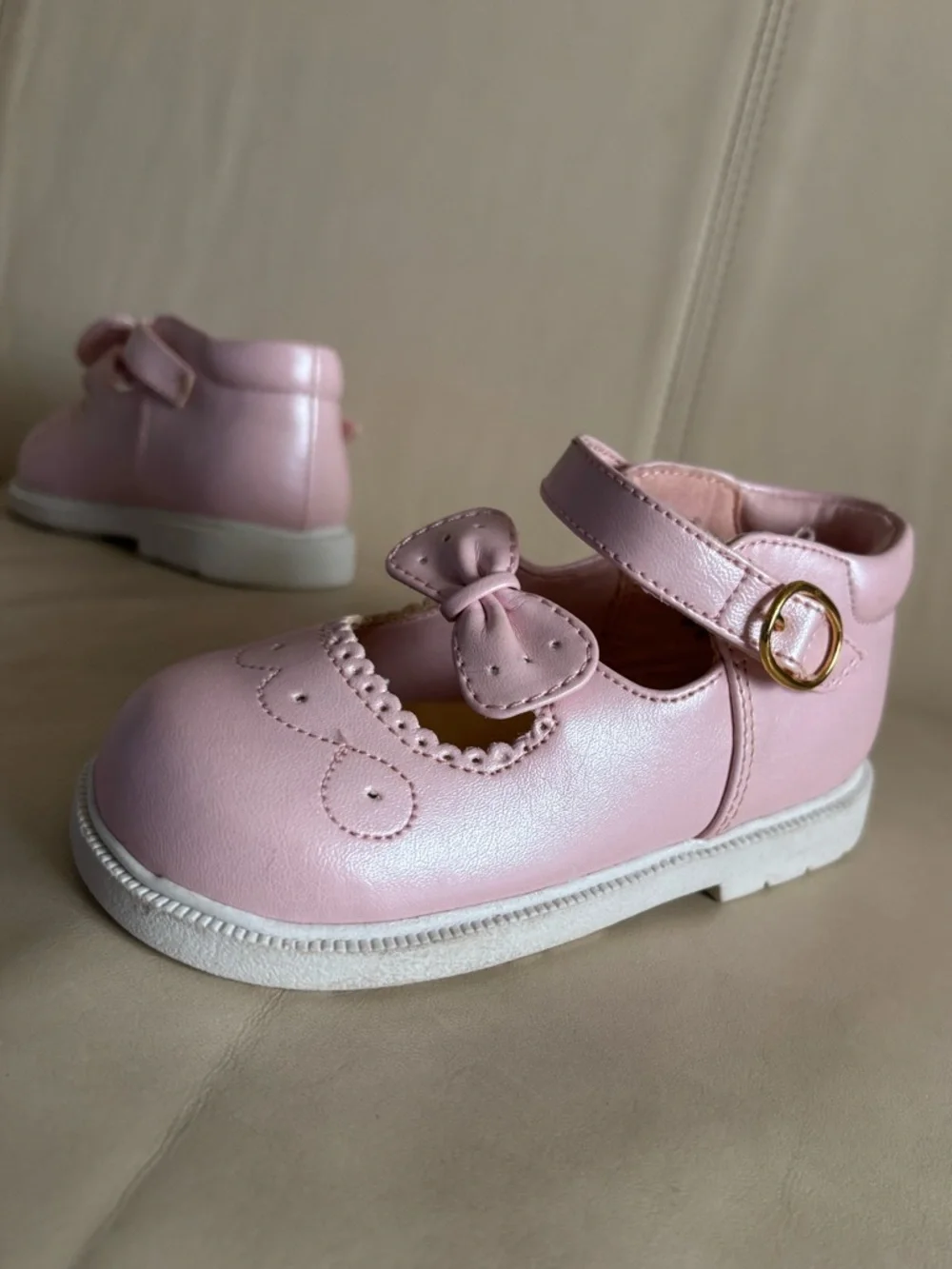 Modit Pink Mary Jane Bow Pink Toddler Shoes Size 6